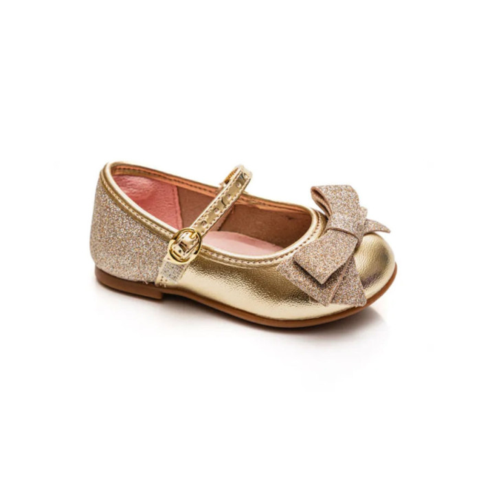 Calzado de niña marca MOLEKINHA METALIZADO DORADO