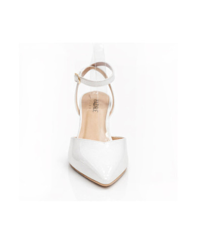 Calzado de mujer marca MADRE FLOE VERNIZ WHITE