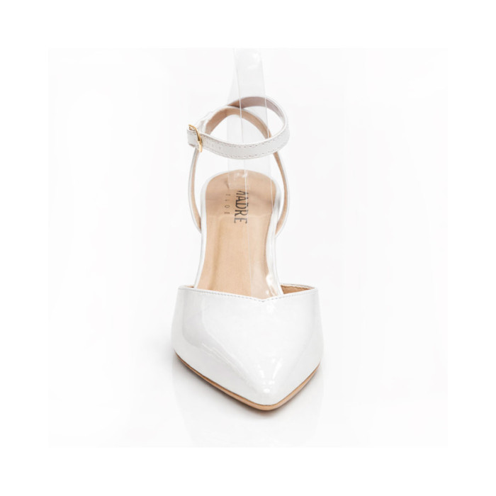 Calzado de mujer marca MADRE FLOE VERNIZ WHITE
