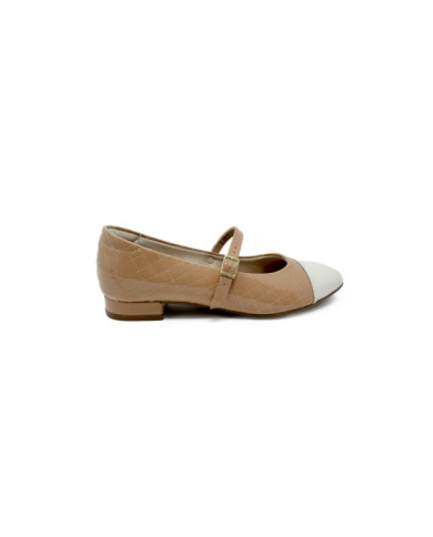 Zapatos de Mujer VERNIZ NUDE/BLANCO