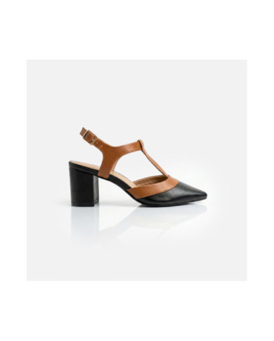 Calzado TCHOCCO CUERO CARAMELO-PRETO Mujer, Tacones mujer