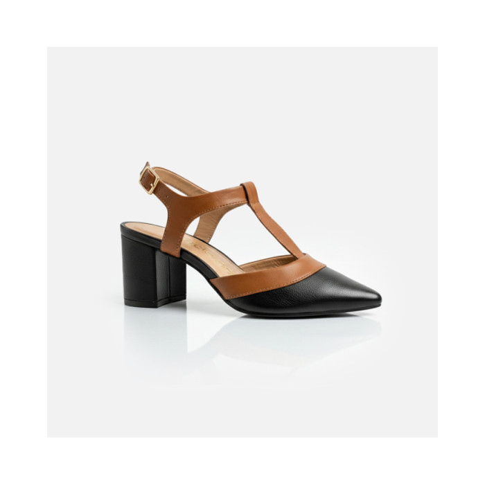 Calzado TCHOCCO CUERO CARAMELO-PRETO Mujer, Tacones mujer