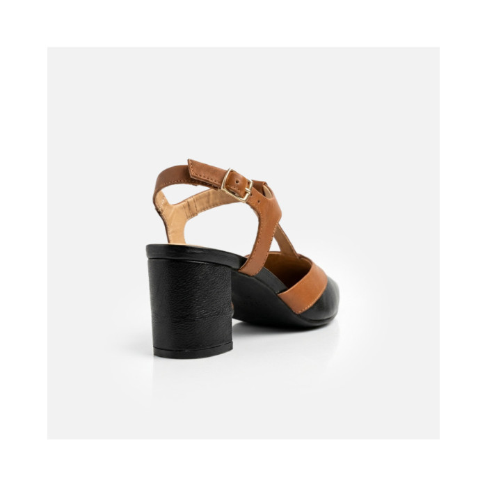 Calzado TCHOCCO CUERO CARAMELO-PRETO Mujer, Tacones mujer